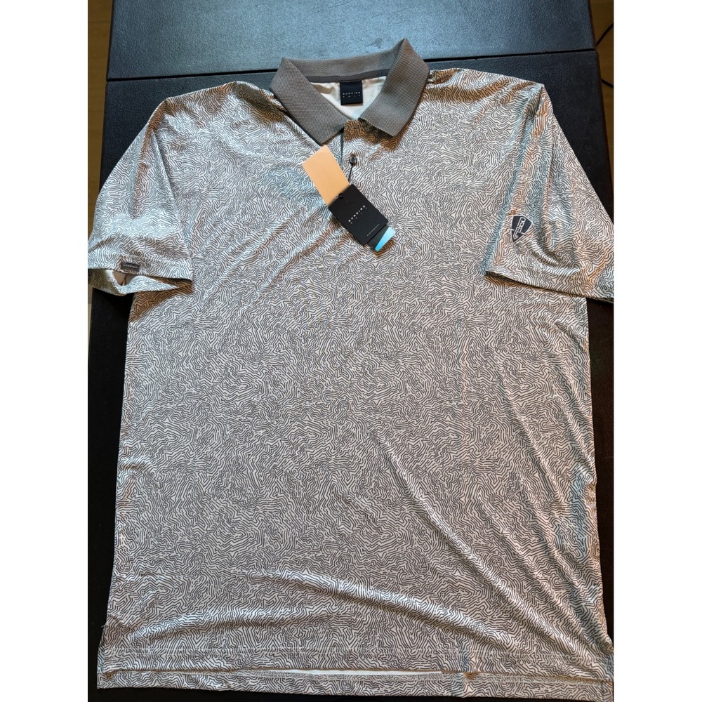 Dunning Golf Mens Fancy Polo Arctic Cement Topographic CoolMax XXL D7F23K539